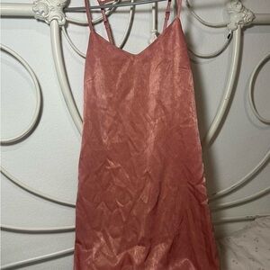 Chic Pink Satin Slip Dress
